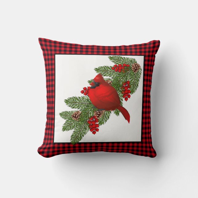 Throw Pillow-Christmas Kardinal Kissen (Vorderseite)