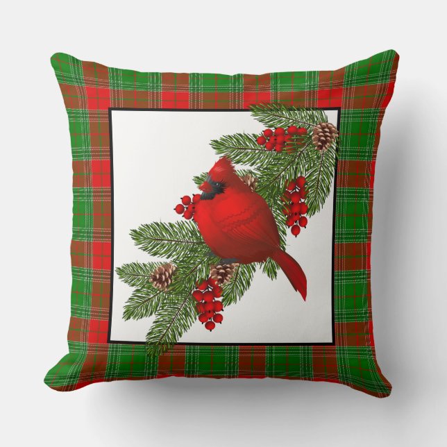 Throw Pillow-Christmas Kardinal Kissen (Vorderseite)