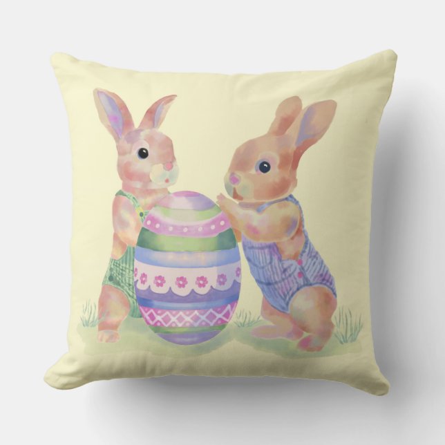 Throw Pillow Egg Bunnies Kissen (Vorderseite)
