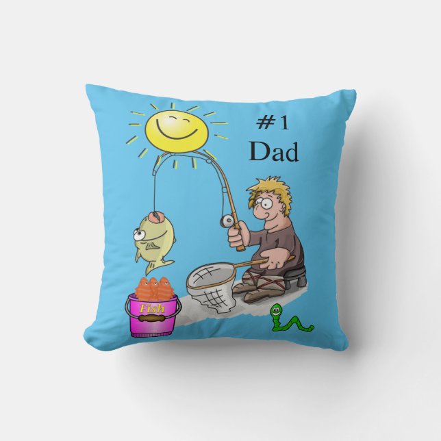 Throw Pillow Fisherman Fish #1 Vater Kissen (Vorderseite)