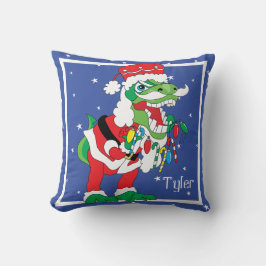Throw Pillow Frory Christmas TySANTAsaurus Rex 2 Kissen