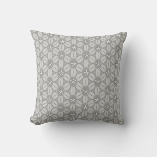 Throw Pillow Grau White Stars Kissen (Vorderseite)