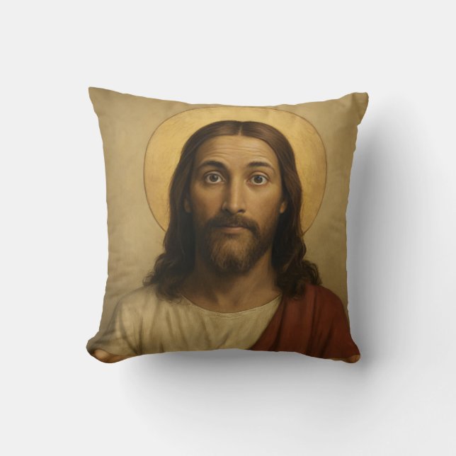 Throw Pillow Jesus lustig Kissen (Vorderseite)