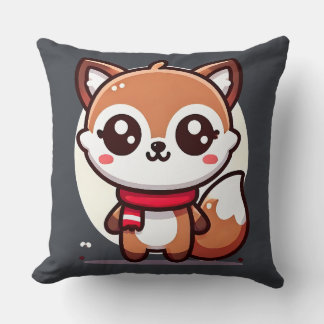 Throw Pillow - Kawaii Fox Kissen