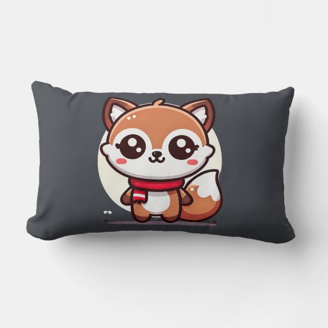 Throw Pillow - Kawaii Fox Lendenkissen (Vorderseite)
