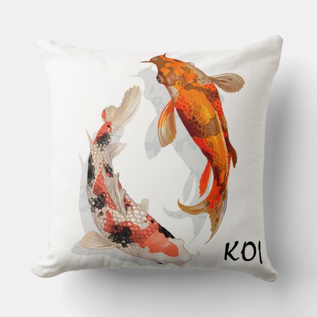 Throw Pillow-KOI Fish Kissen (Vorderseite)