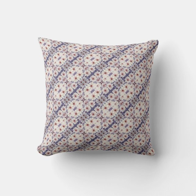 Throw Pillow Lavender Daisy Print Kissen (Vorderseite)