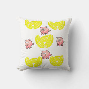 Throw Pillow Lemon Kissen