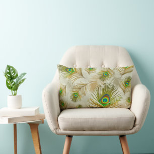 Throw Pillow Peacock Feathers Lendenkissen