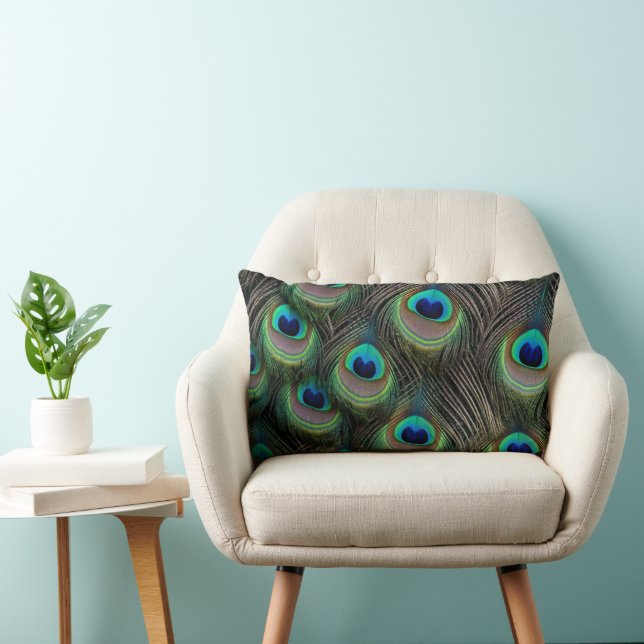 Throw Pillow Peacock Feathers Lendenkissen (Stuhl )