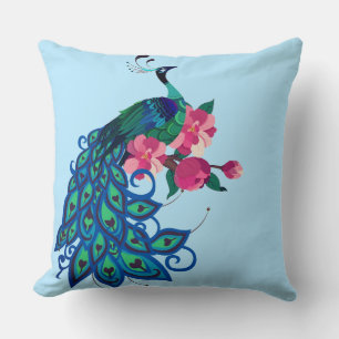 Throw Pillow-Peacock Kissen