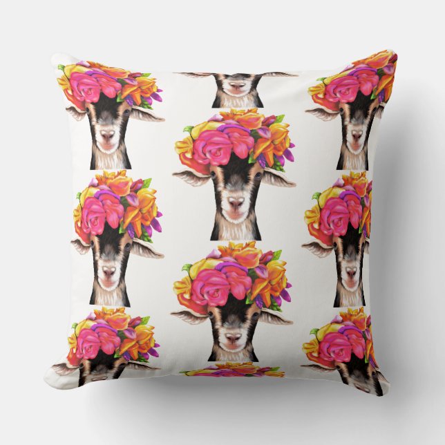 Throw Pillow Posey die Ziege Kissen (Vorderseite)