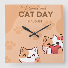 Throw Pillow Quadratische Wanduhr