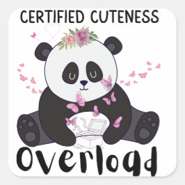 Throw Pillow Quadratischer Aufkleber