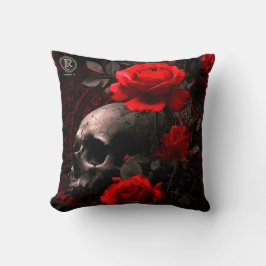  Throw Pillow Rebellion 78 Skull and roses  Kissen
