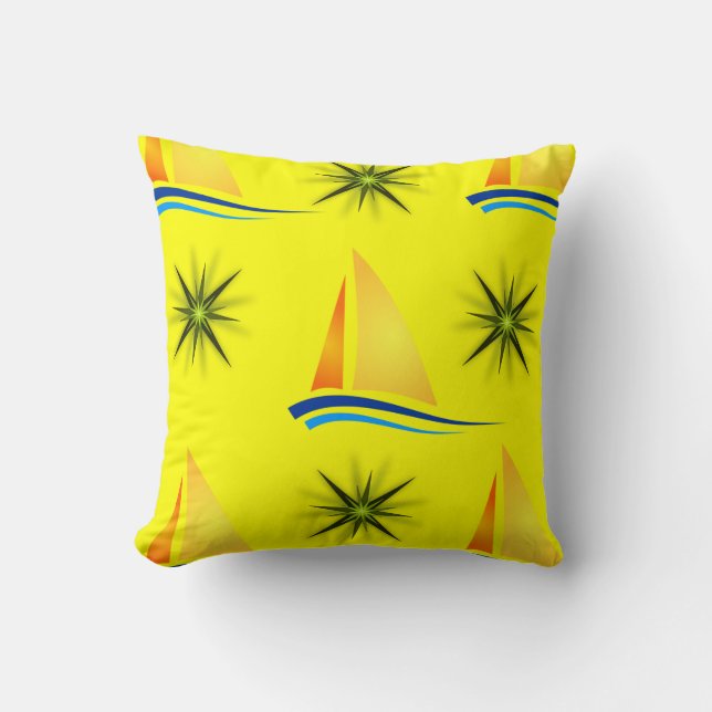 Throw Pillow Sailboat Kissen (Vorderseite)