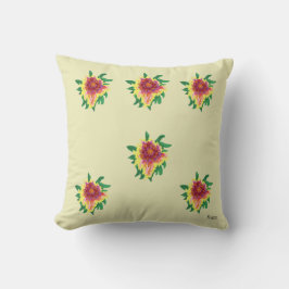 Throw Pillow : September Perenniel Blume Kissen
