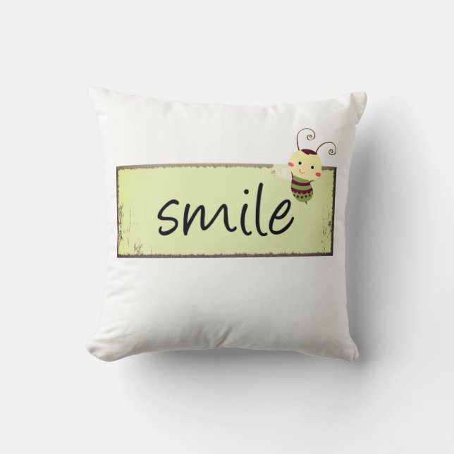 Throw Pillow Smile Bumblebee Kissen (Vorderseite)