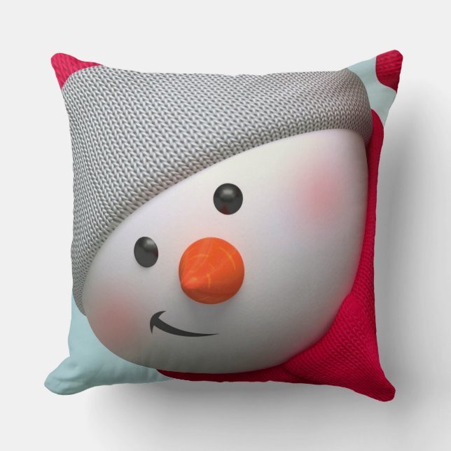 Throw Pillow/Snowman Kissen (Vorderseite)