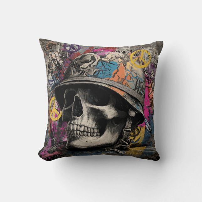 Throw Pillow Stop war Kissen (Vorderseite)
