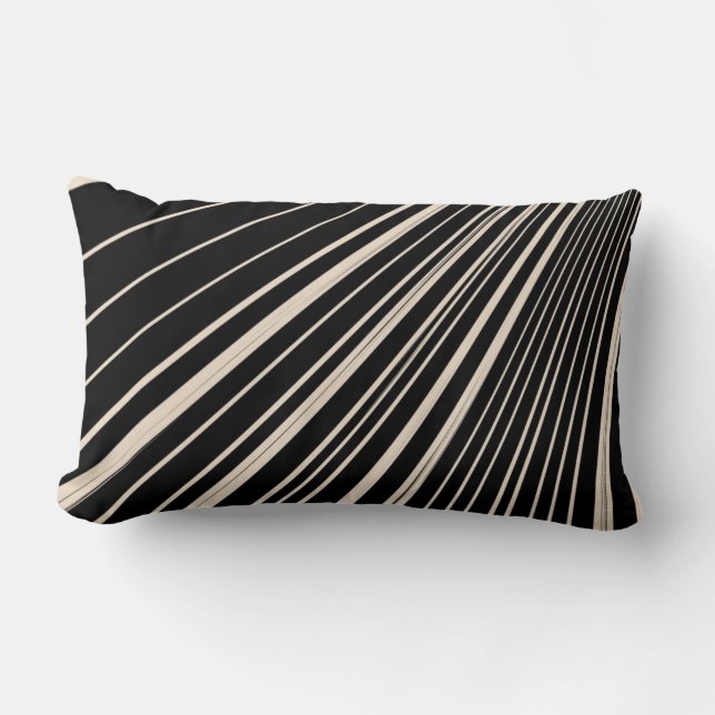 Throw Pillow Stripe Sepia Black Lendenkissen (Vorderseite)