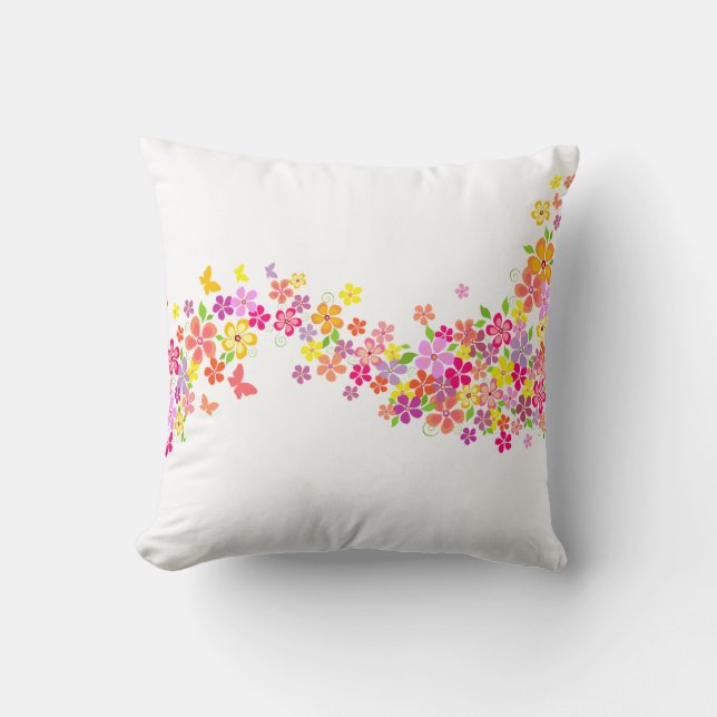 Throw Pillow-Summer Floral Kissen (Vorderseite)