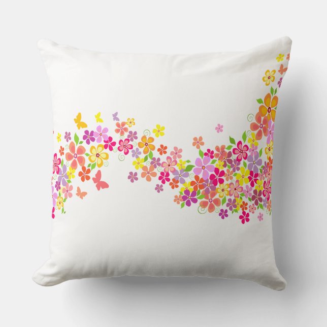 Throw Pillow-Summer Floral Kissen (Vorderseite)
