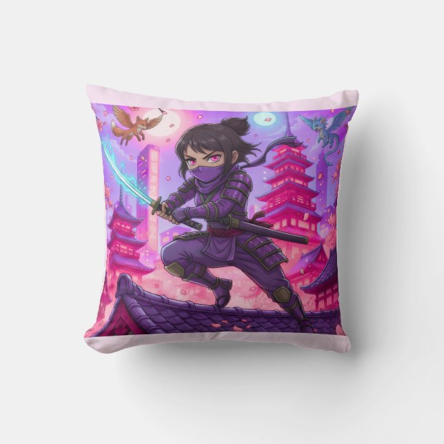 Throw Pillow The Lunar Guardian Ninja Kissen (Vorderseite)