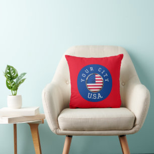 Throw Pillow - USA Personalisiert - Name hinzufüge Kissen