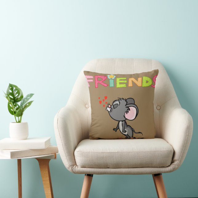 Throw Pillow Valentine Day Mouse Friends Kissen (Stuhl )