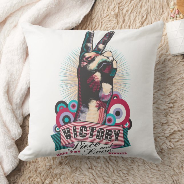 Throw Pillow – Victory Peace & Love Pop-Art Design Kissen (Decke)