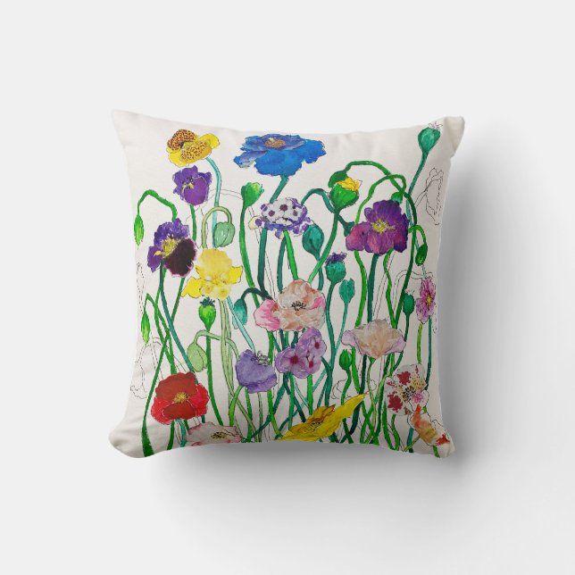 Throw Pillow Wild Poppies Kissen (Vorderseite)