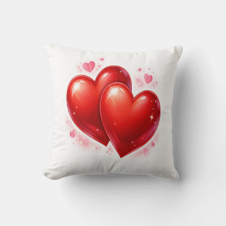 Throw Pillow with hearts, decorative element  Kissen