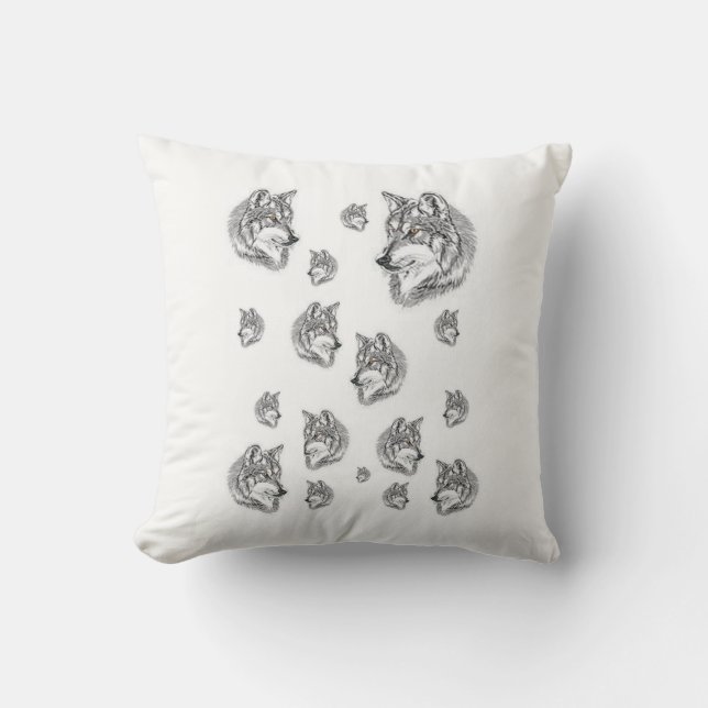 Throw Pillow Wolf Kissen (Vorderseite)