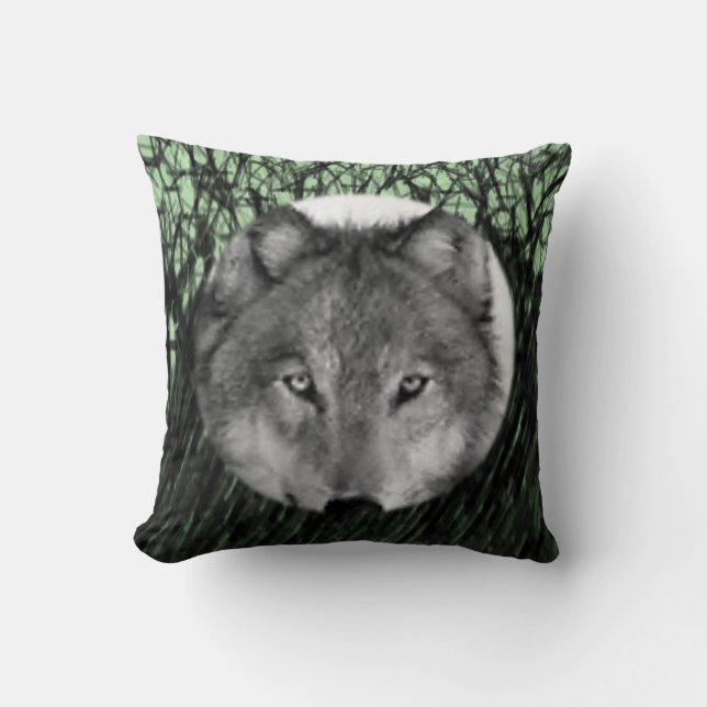 Throw Pillow Wolf Kissen (Vorderseite)