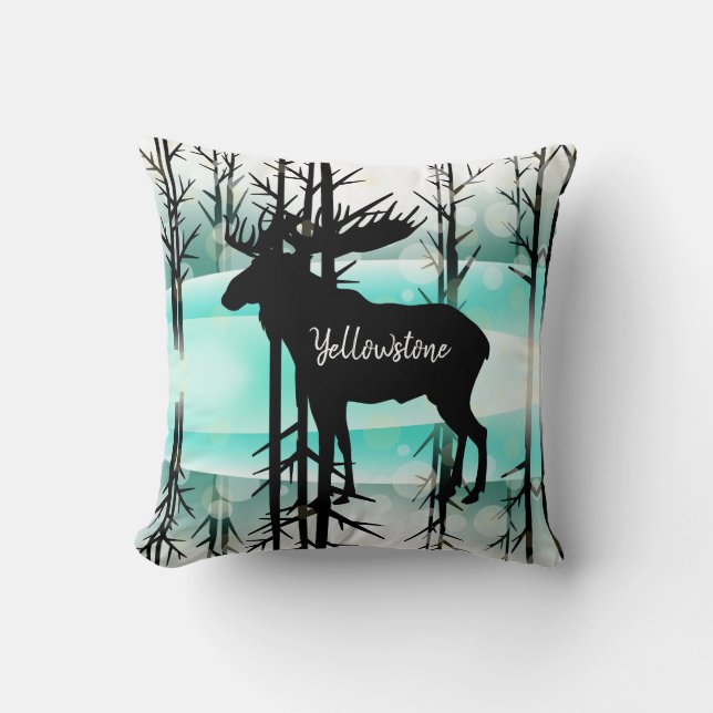 Throw Pillow-Yellowstone-Elche Kissen (Vorderseite)