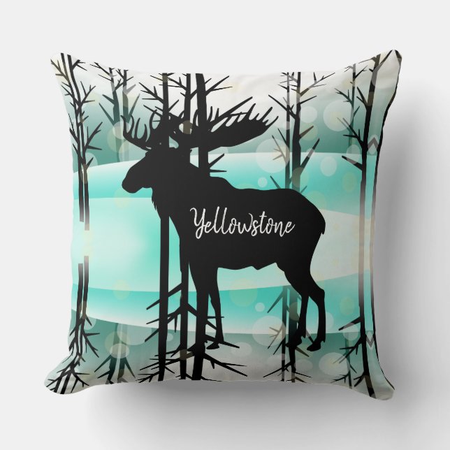Throw Pillow-Yellowstone-Elche Kissen (Vorderseite)
