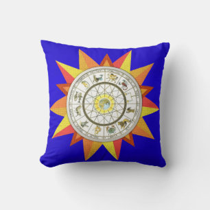 Throw Pillow Zodiac Blue Kissen