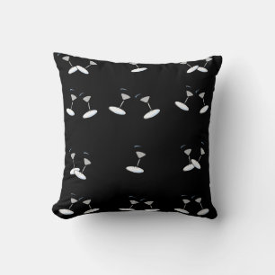 Throw Pillows Martini Glasses Black Kissen
