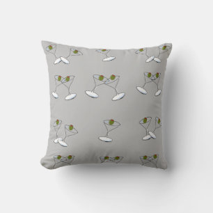 Throw Pillows Martini Glasses Gray Kissen