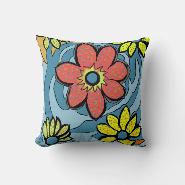 Throw PillowVintage Blume zPower Kissen (Vorderseite)