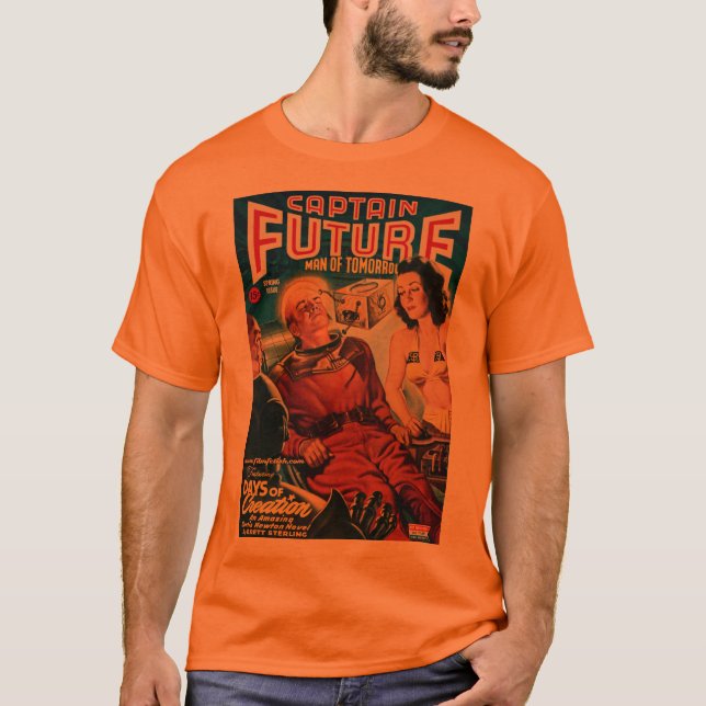 Throwback Space Capt Retro Populärkultur T - Shirt (Vorderseite)