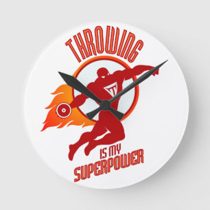 throwing discus is my superpower runde wanduhr
