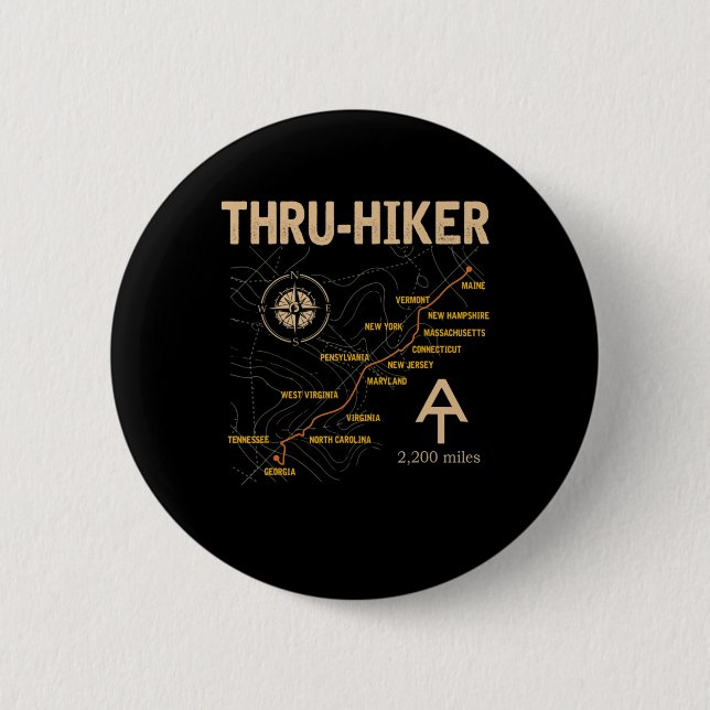 Thruh Hiker Appalachian Trail Wandern Button (Vorderseite)