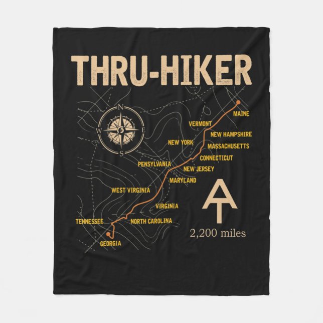 Thruh Hiker Appalachian Trail Wandern  Fleecedecke (Vorderseite)