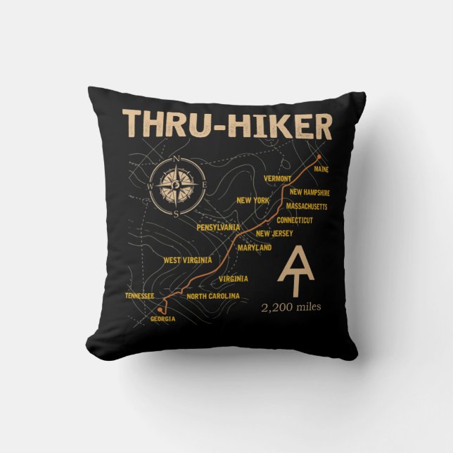 Thruh Hiker Appalachian Trail Wandern Kissen (Vorderseite)