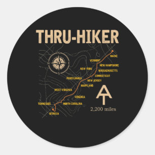 Thruh Hiker Appalachian Trail Wandern Runder Aufkleber