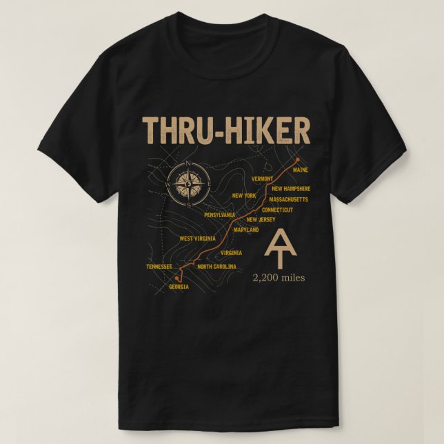 Thruh Hiker Appalachian Trail Wandern T-Shirt (Design vorne)