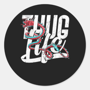 Thug Life Dragon Runder Aufkleber