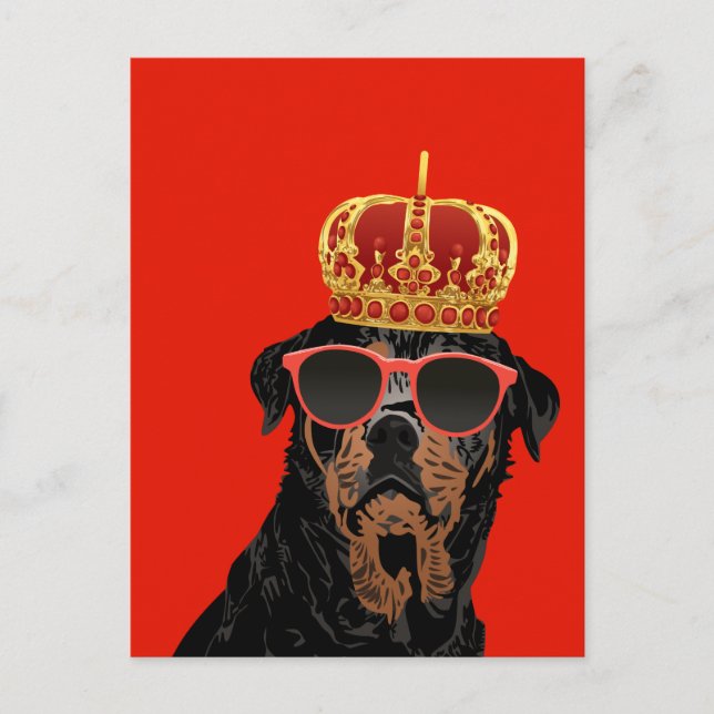Thug Life King Rottweiler für Rottweiler Eltern Postkarte (Vorderseite)